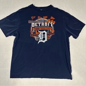 MLB Detroit Tigers Navy Blue Graphic T-Shirt Men’s XXL Authentic
